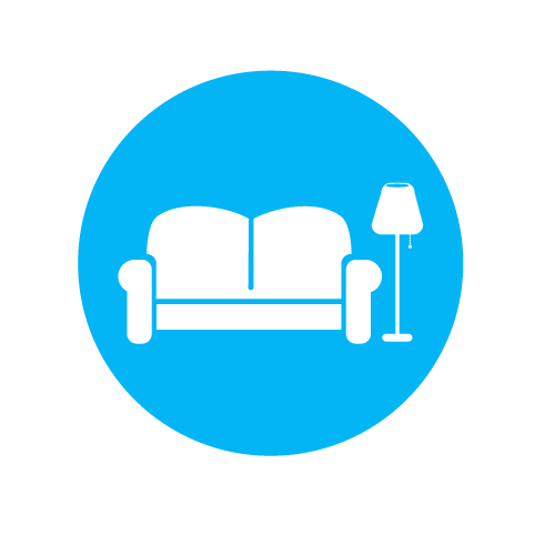 blue icon to show that an apartment comes furnished
