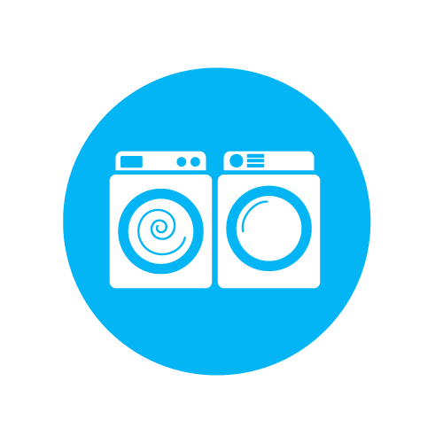 blue icon depicting symbol for laundry