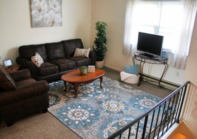 Furnished living space in General Grant one bedroom apartment